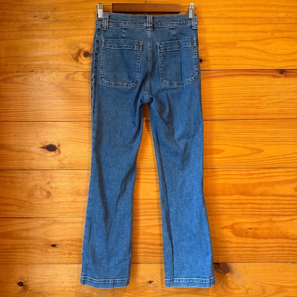 Madewell Mid Rise Kick Out Jeans Elkton Wash 25 Medium Wash Stretch Denim NO636 - Picture 3 of 10